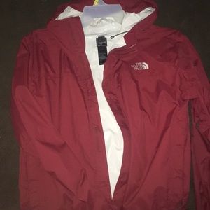 Red North Face Rain Jacket